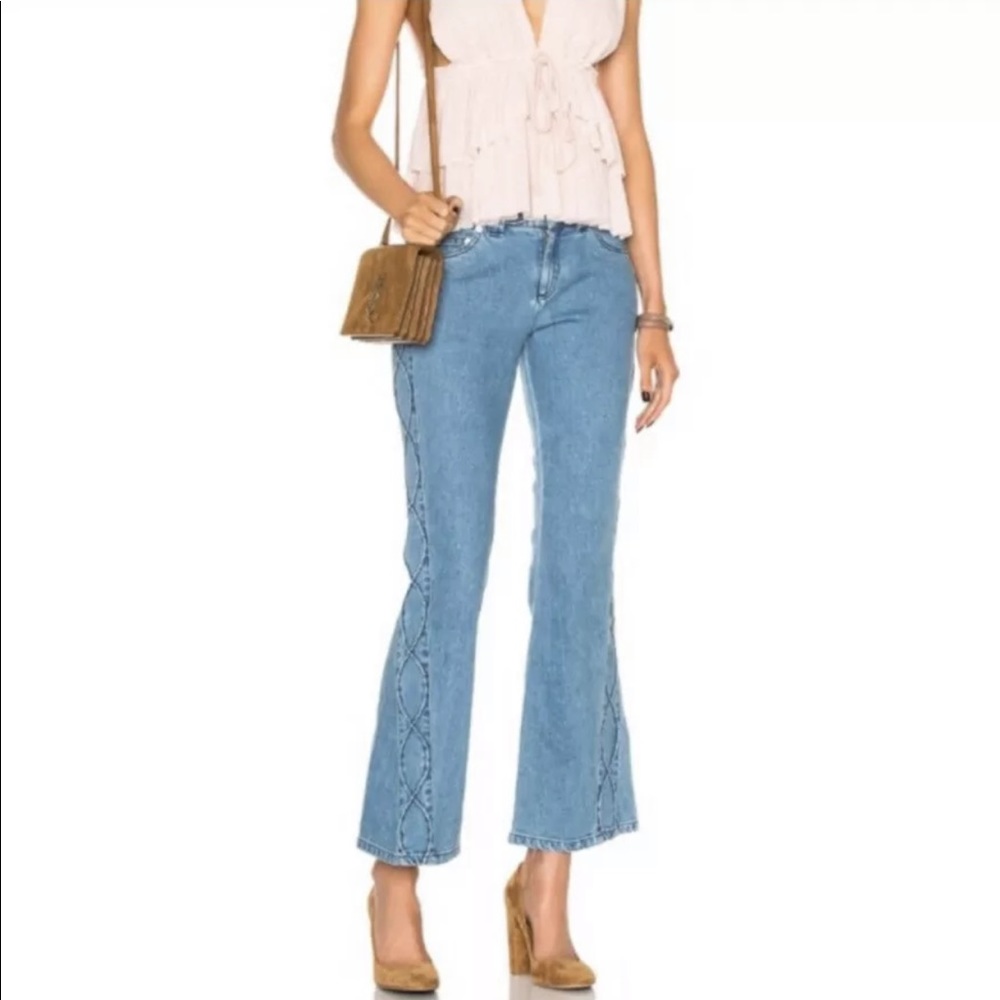 See by Chloe Iconic Ankle Flare Light Wash Jeans